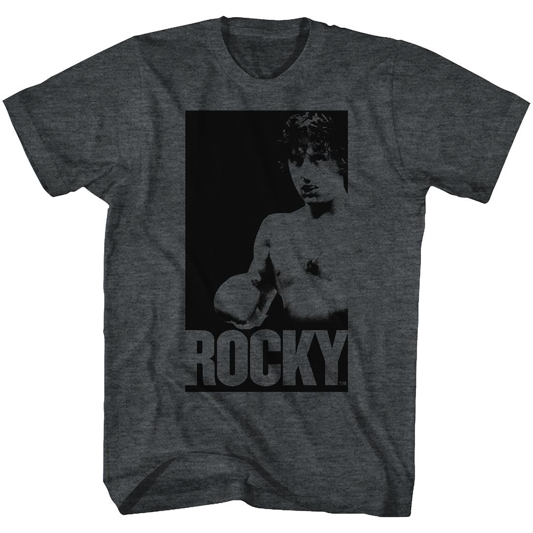 Wholesale Rocky Movie in a Box Heather Black Adult T-Shirt