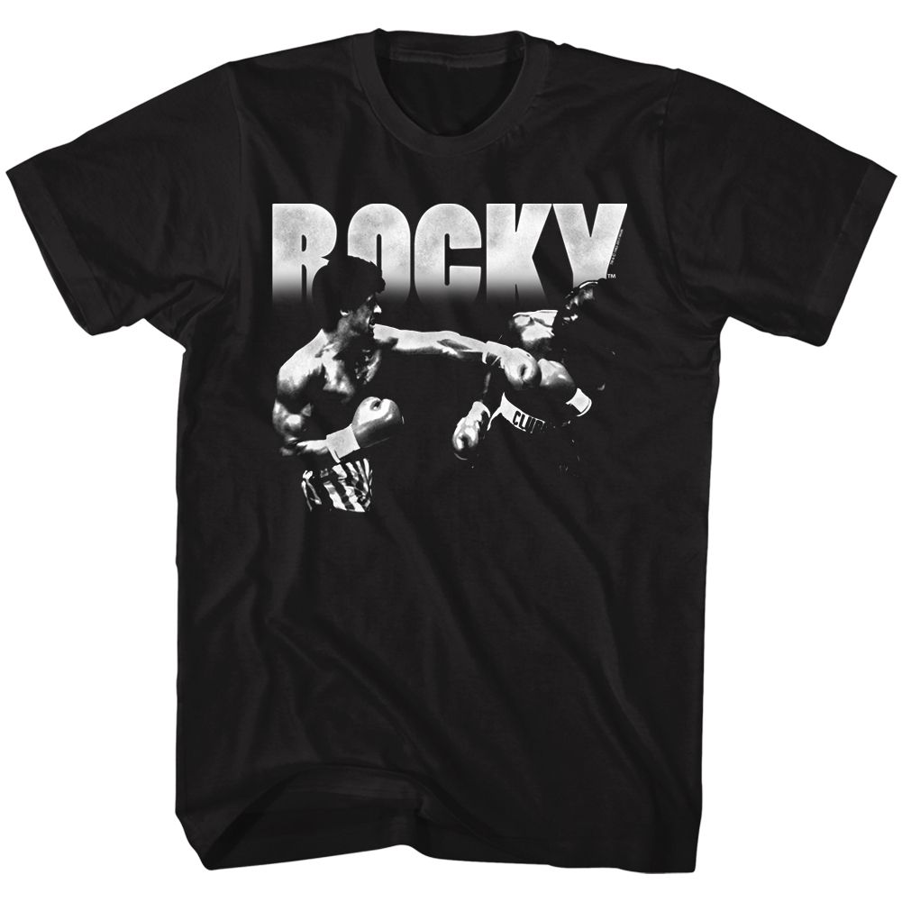 Wholesale Rocky Movie Knockout Black Adult T-Shirt