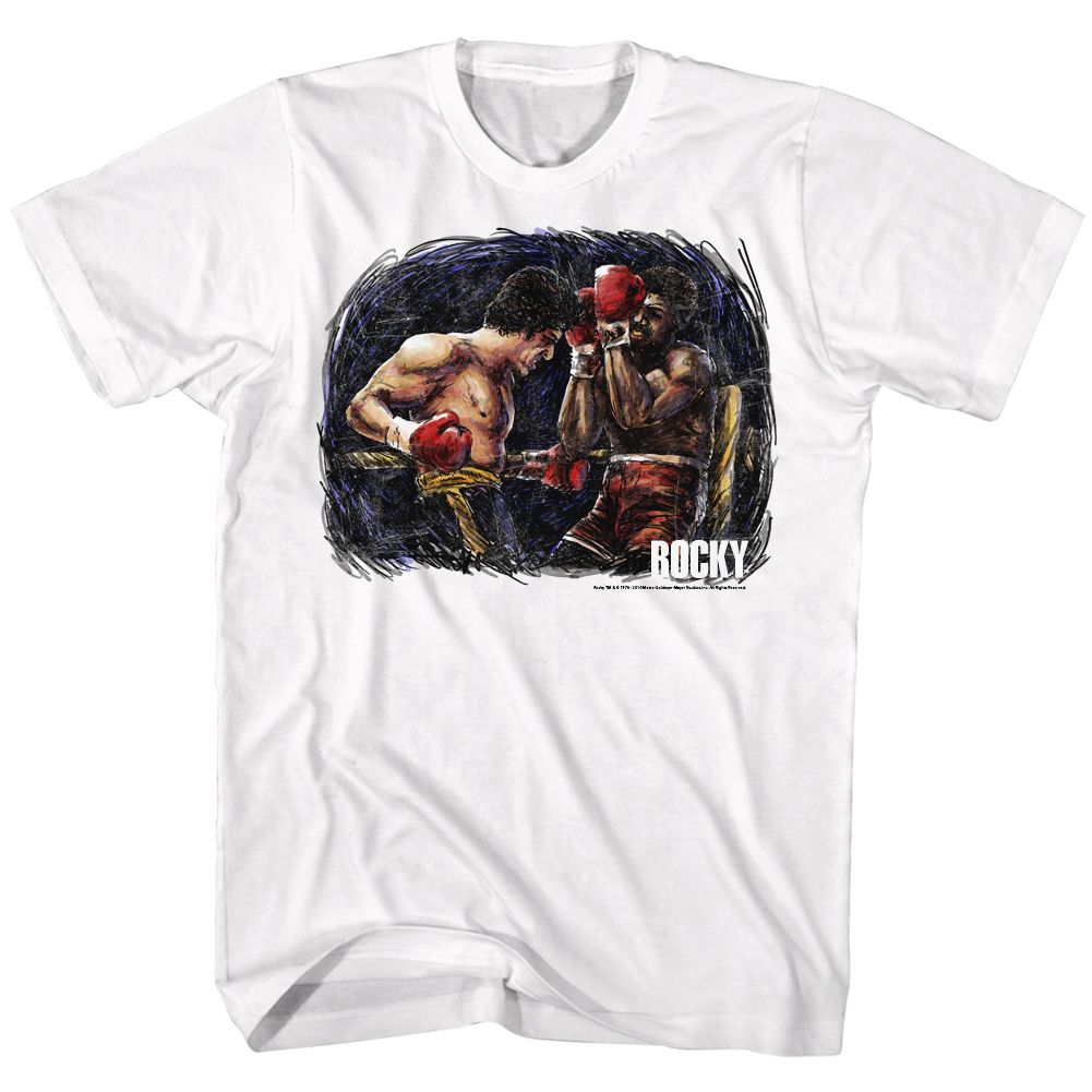 Wholesale Rocky Movie vs Apollo Painting White Adult T-Shirt