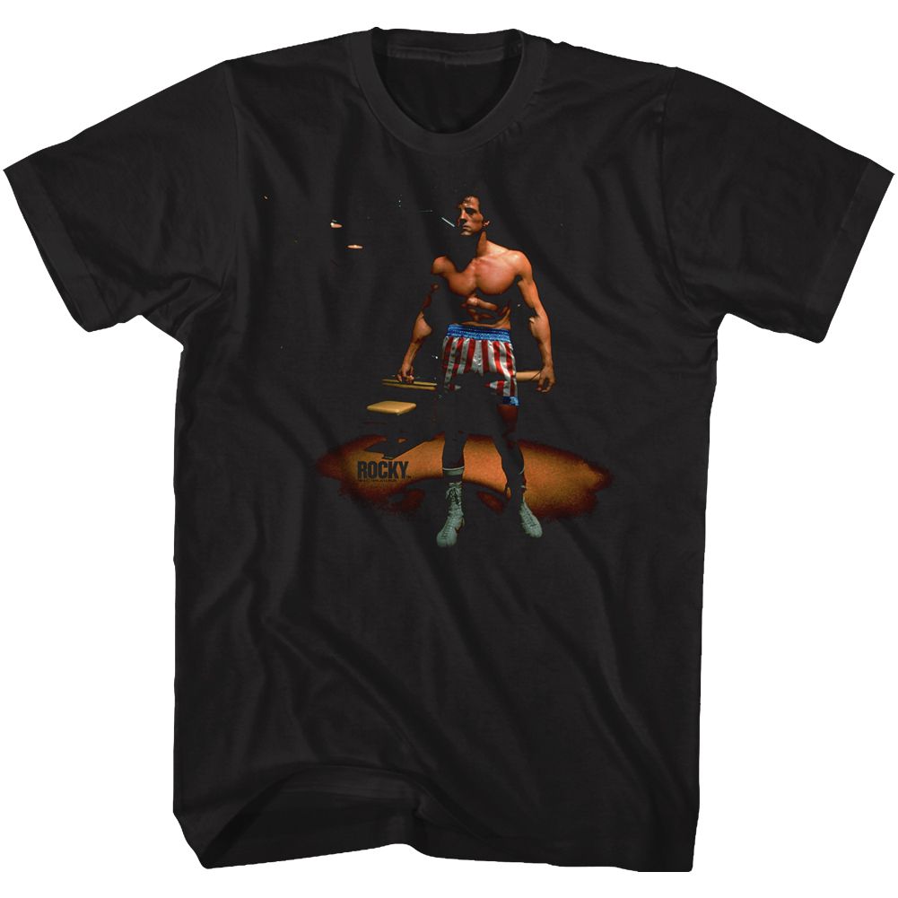 Wholesale Rocky Movie Spotlight Rocky Movie Black Adult T-Shirt