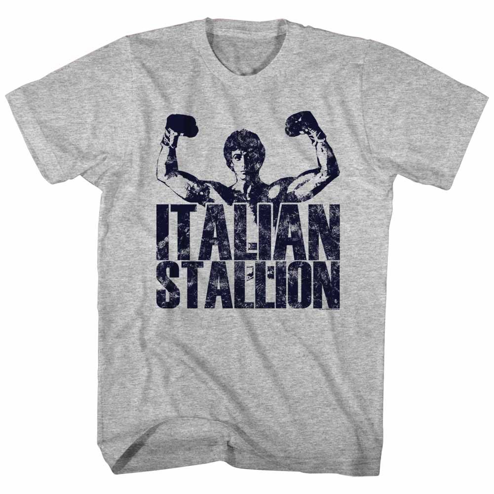 Wholesale Rocky Movie Classic Stallion Heather Gray Adult T-Shirt