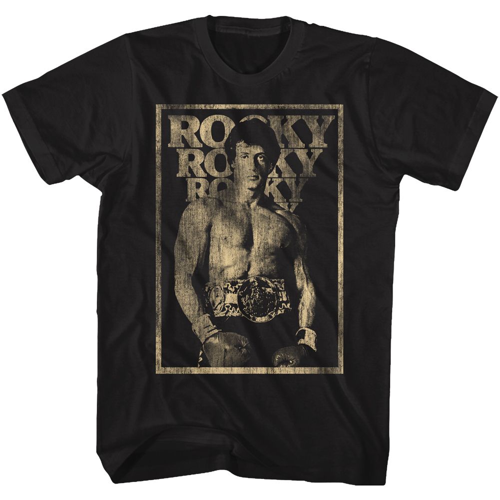 Wholesale Rocky Movie Winning Black Adult T-Shirt