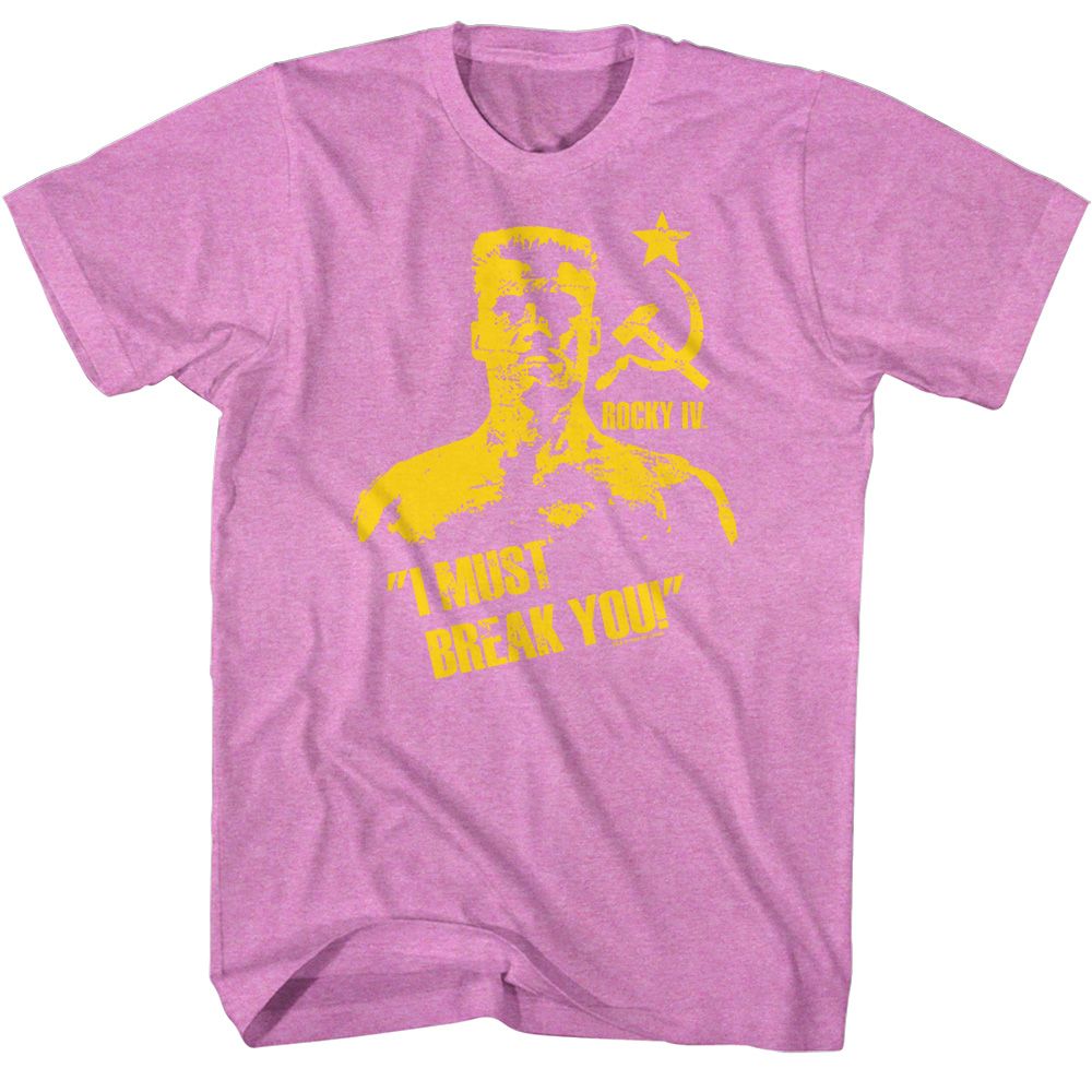 Wholesale Rocky Movie Break You Heather Neon Purple Adult T-Shirt