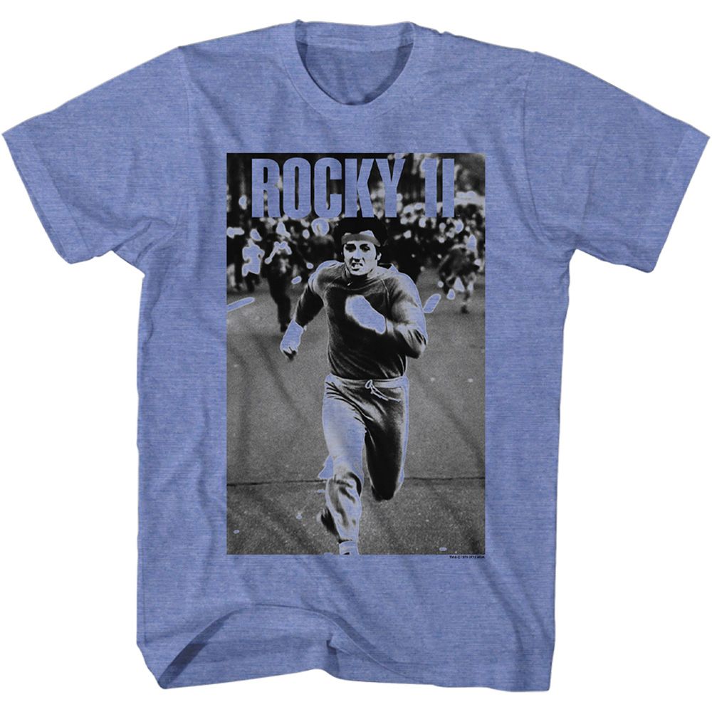 Wholesale Rocky Movie Running and Running Heather Light Blue Adult T-Shirt