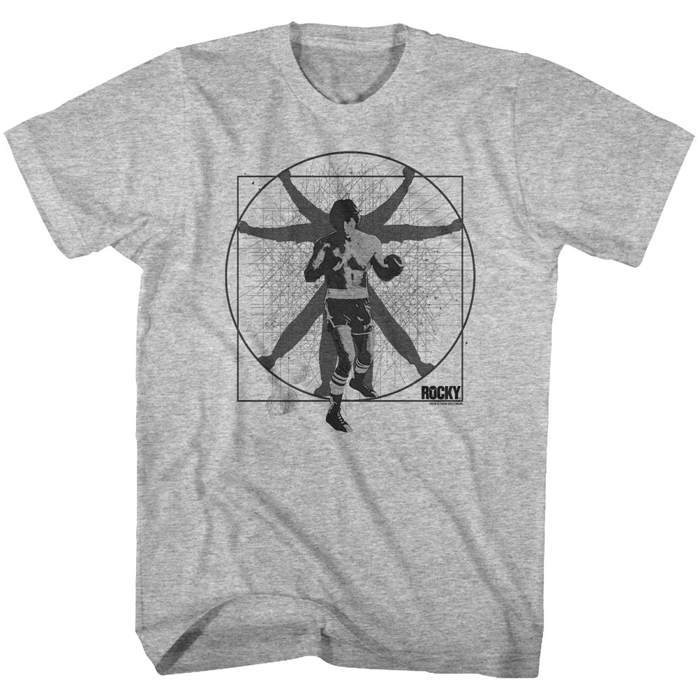Wholesale Rocky Movie Vitruvian Rocky Movie Heather Gray Adult T-Shirt