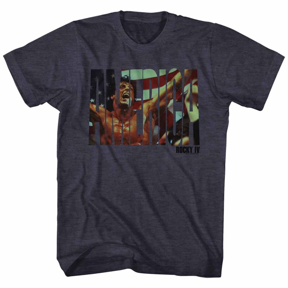 Wholesale Rocky Movie America Heather Navy Adult T-Shirt