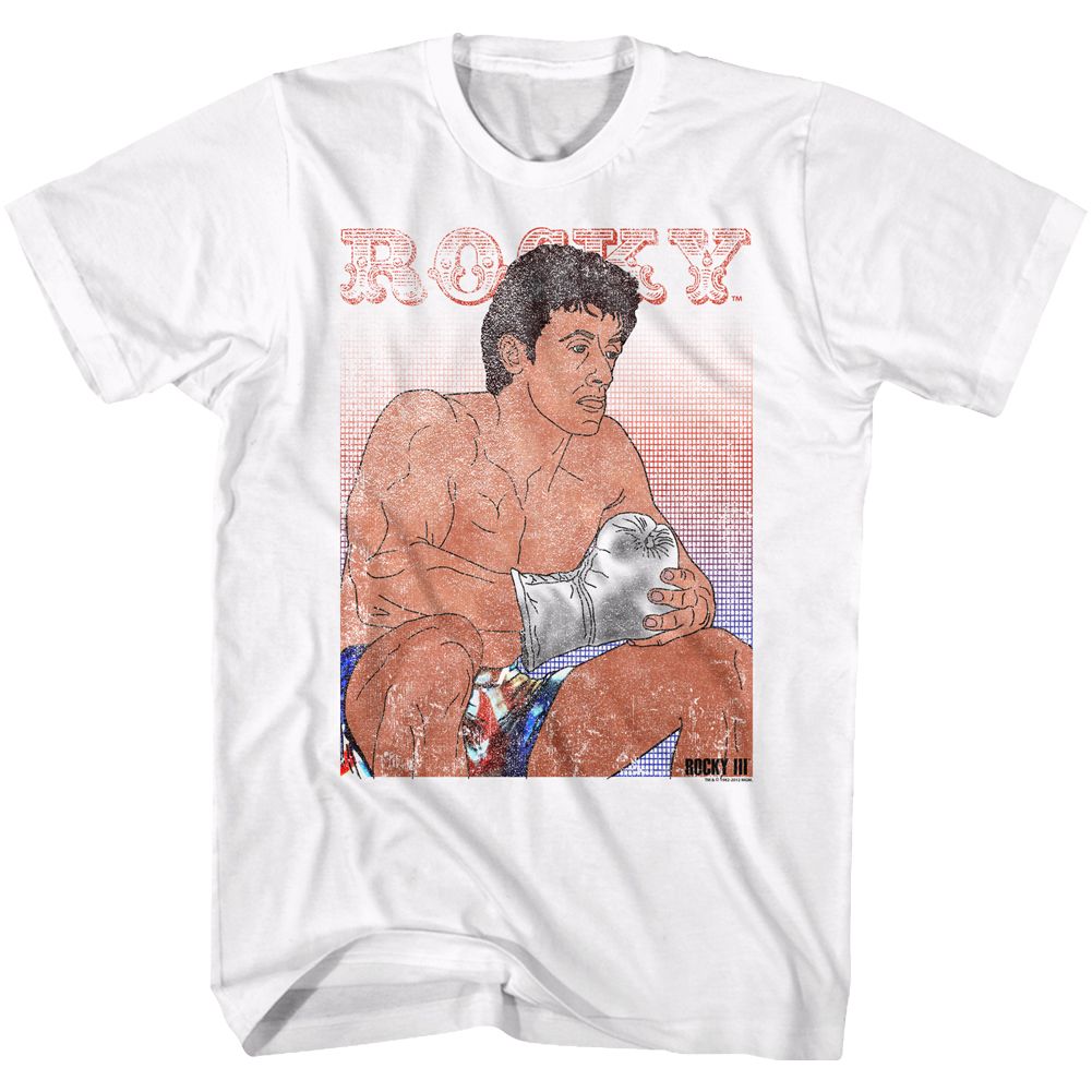 Wholesale Rocky Movie Contemplation White Adult T-Shirt