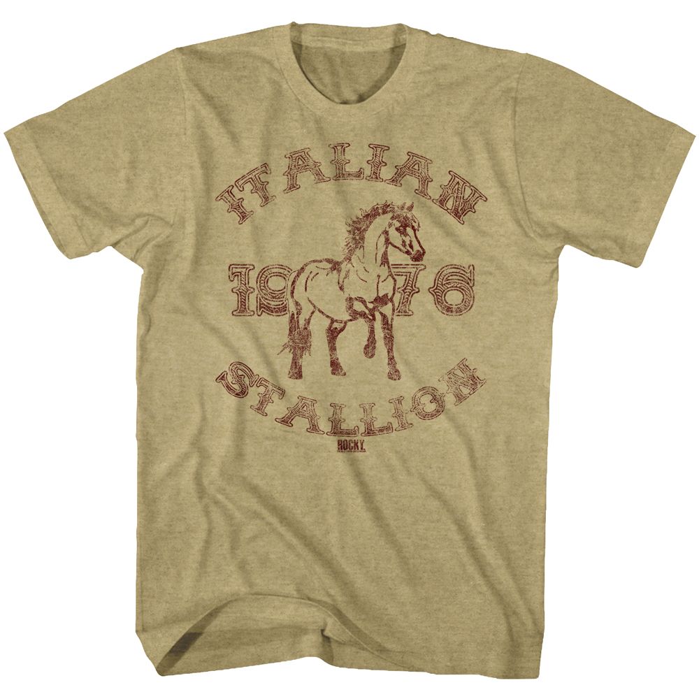 Wholesale Rocky Movie 1967 Stallion Heather Khaki Adult T-Shirt