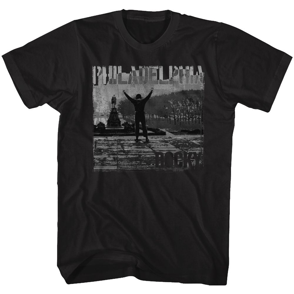 Wholesale Rocky Movie Philadelphia Black Adult T-Shirt