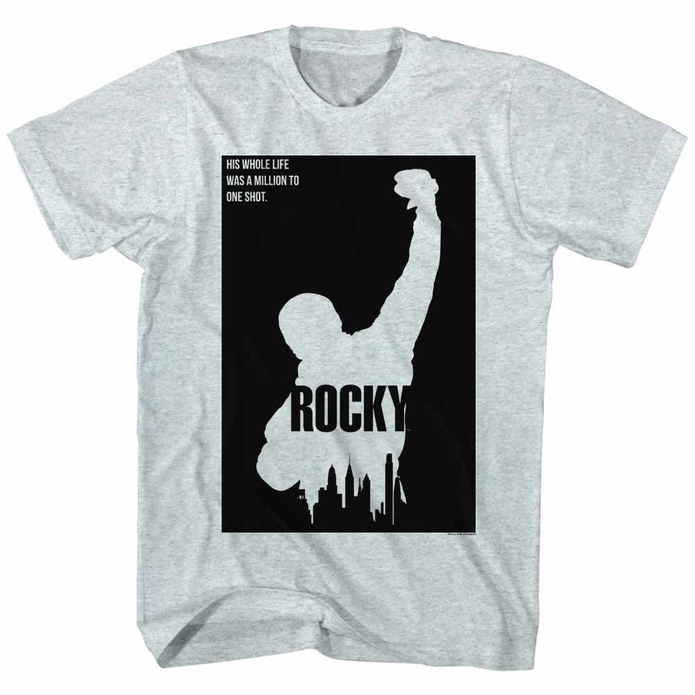 Wholesale Rocky Movie Blocked Out Heather Gray Adult T-Shirt