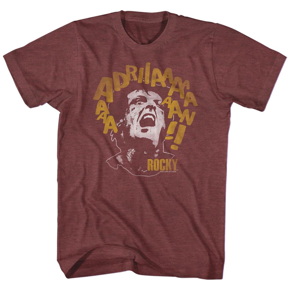 Wholesale Rocky Movie Adriaaaaan Heather Vintage Maroon Adult T-Shirt