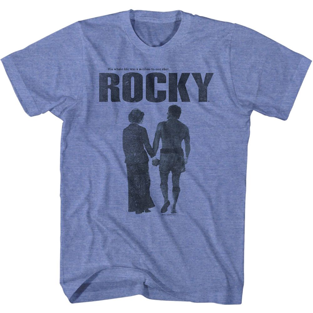 Wholesale Rocky Movie Poster Heather Light Blue Adult T-Shirt
