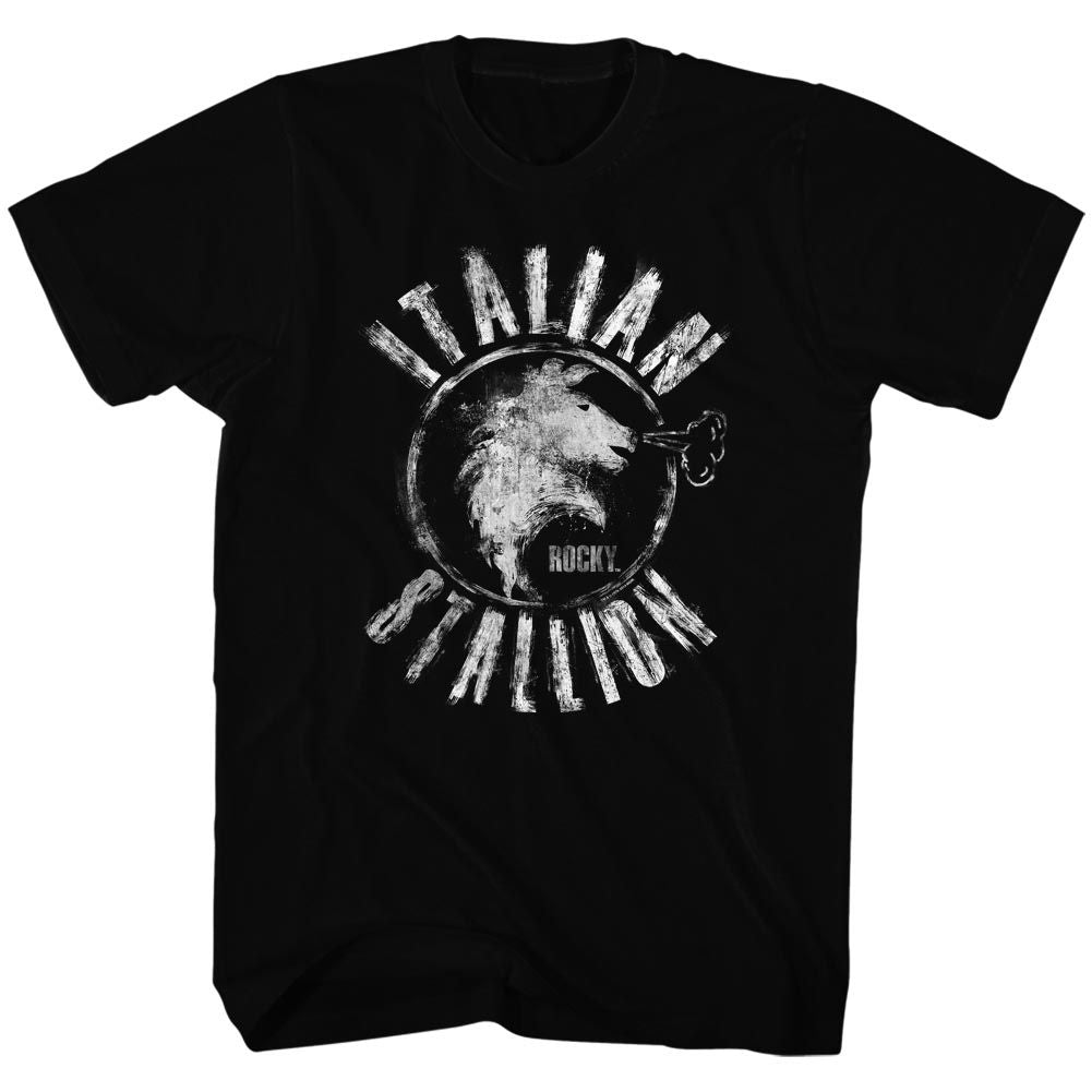Wholesale Rocky Movie Chalk Stallion Black Adult T-Shirt