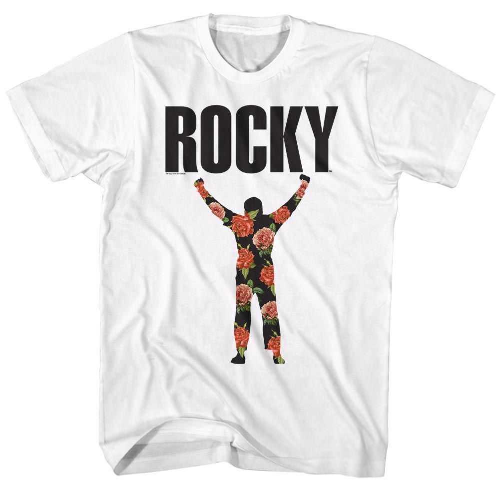 Wholesale Rocky Movie Flower 1 White Adult T-Shirt