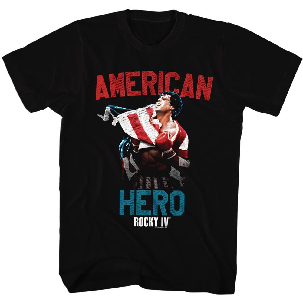 Wholesale Rocky Movie Hero Black Adult T-Shirt