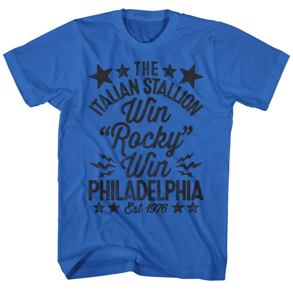 Wholesale Rocky Movie Win Handmade Solid Royal Adult T-Shirt
