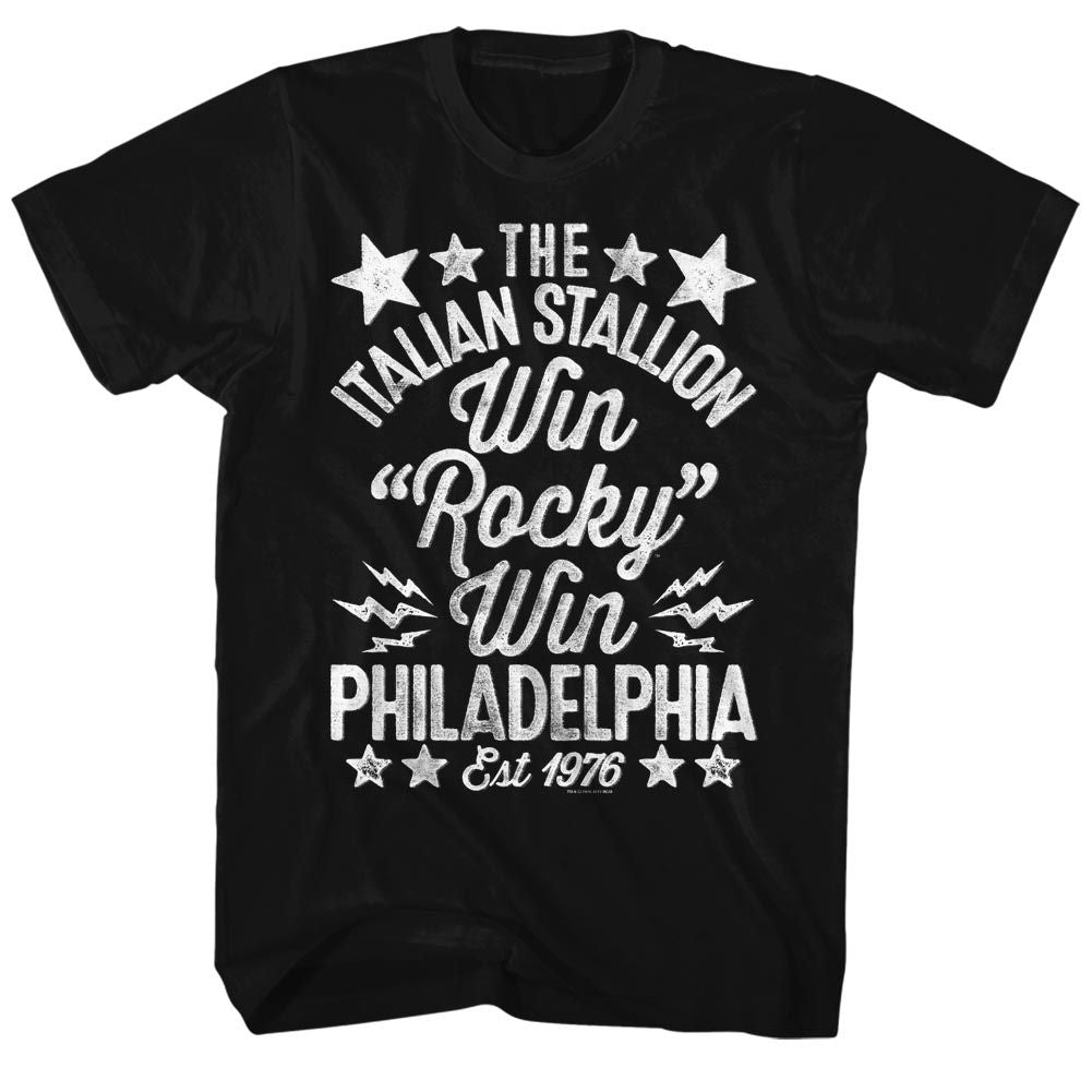 Wholesale Rocky Movie Win Handmade Black Adult T-Shirt