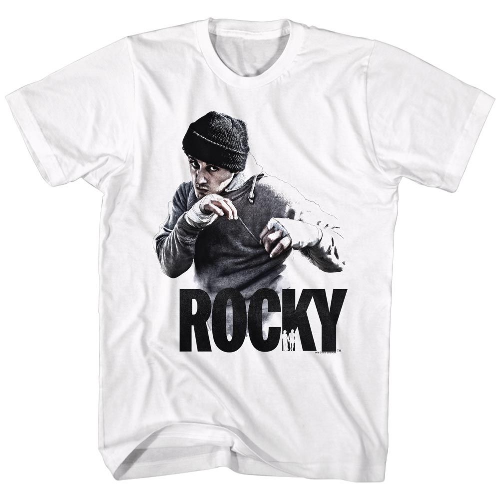 Wholesale Rocky Movie 40th Anniversary White Adult T-Shirt