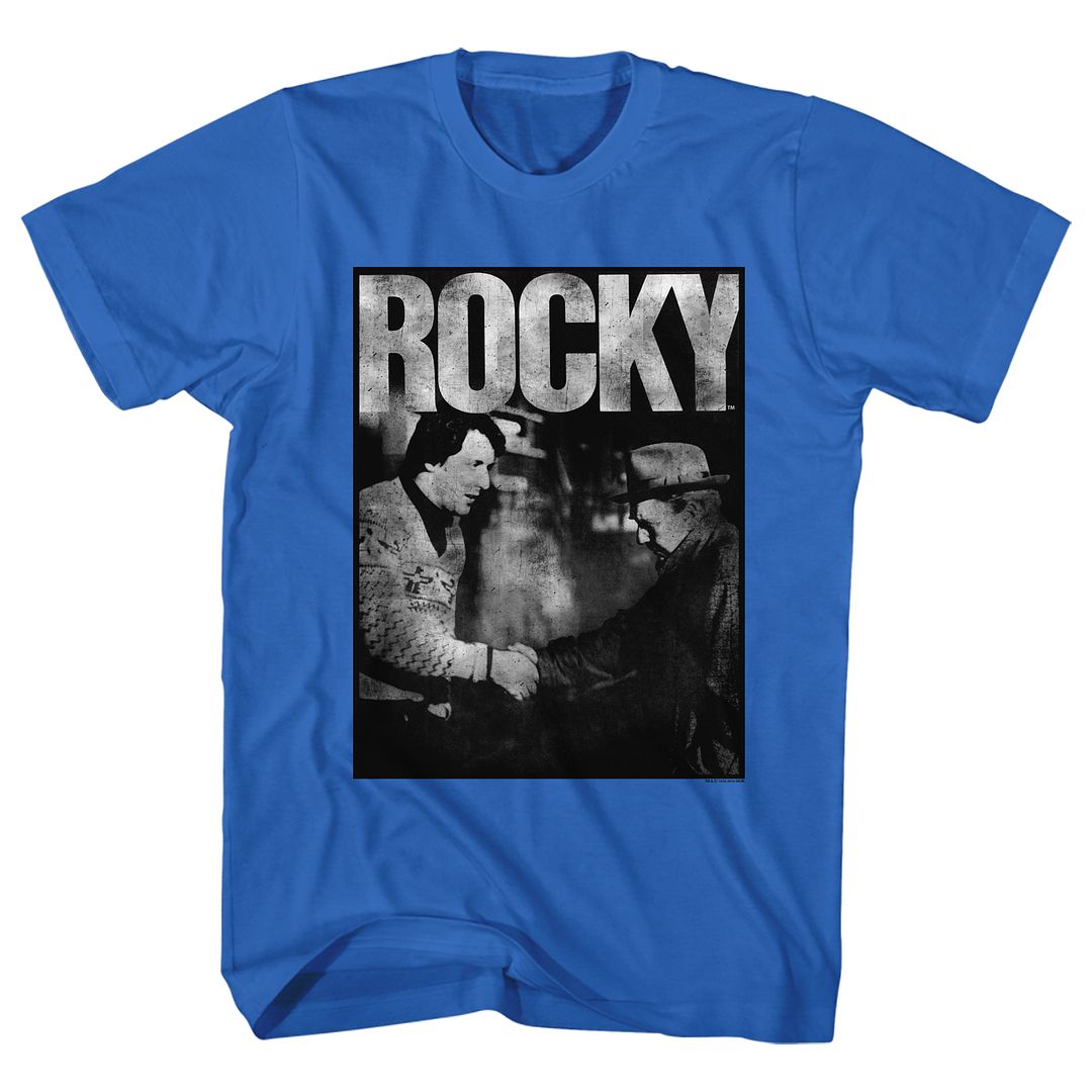 Wholesale Rocky Movie Handshake Solid Royal Adult T-Shirt