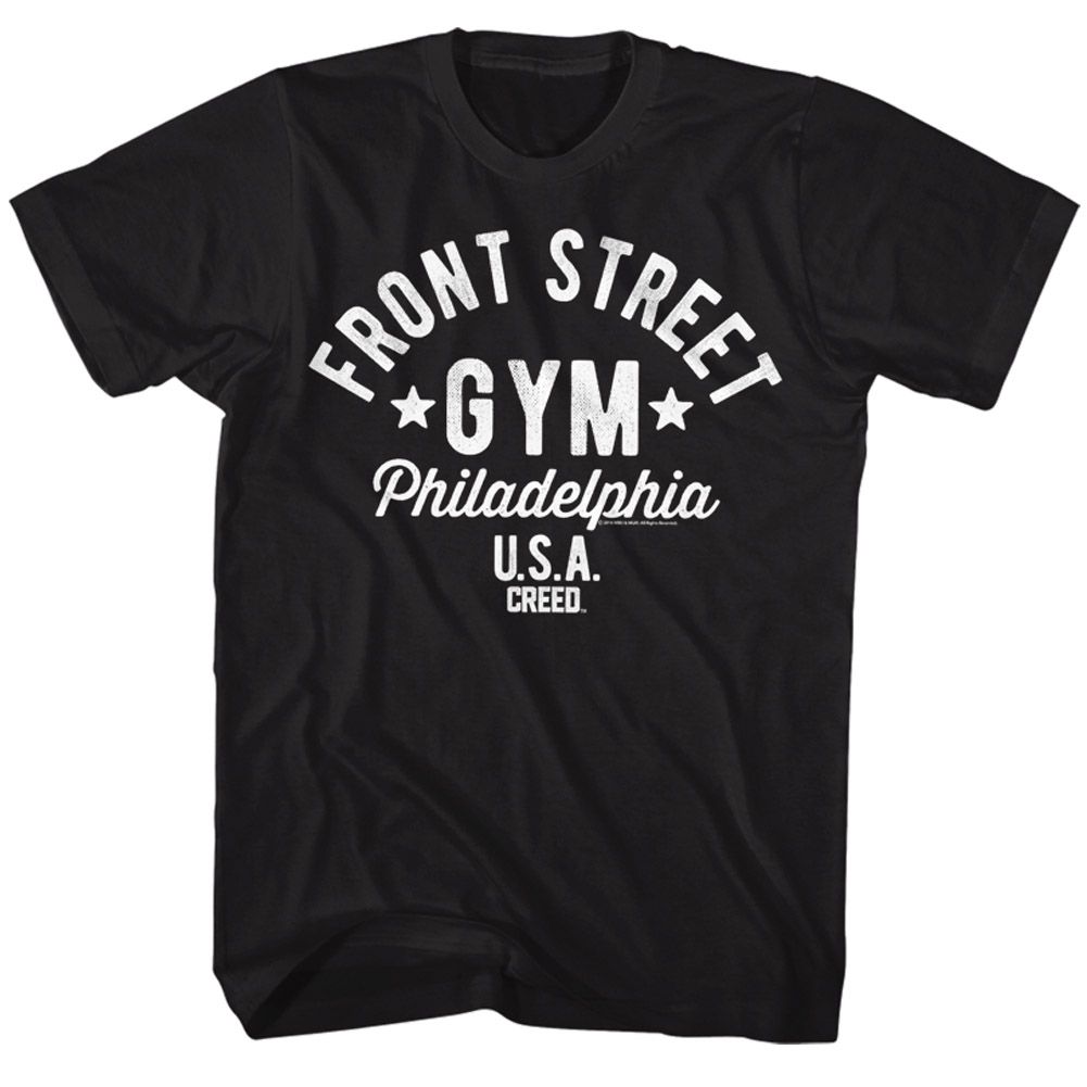 Wholesale Rocky Movie Front Street Black Adult T-Shirt