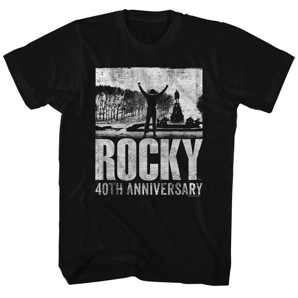 Wholesale Rocky Movie 40th Anniversary 2 Black Adult T-Shirt