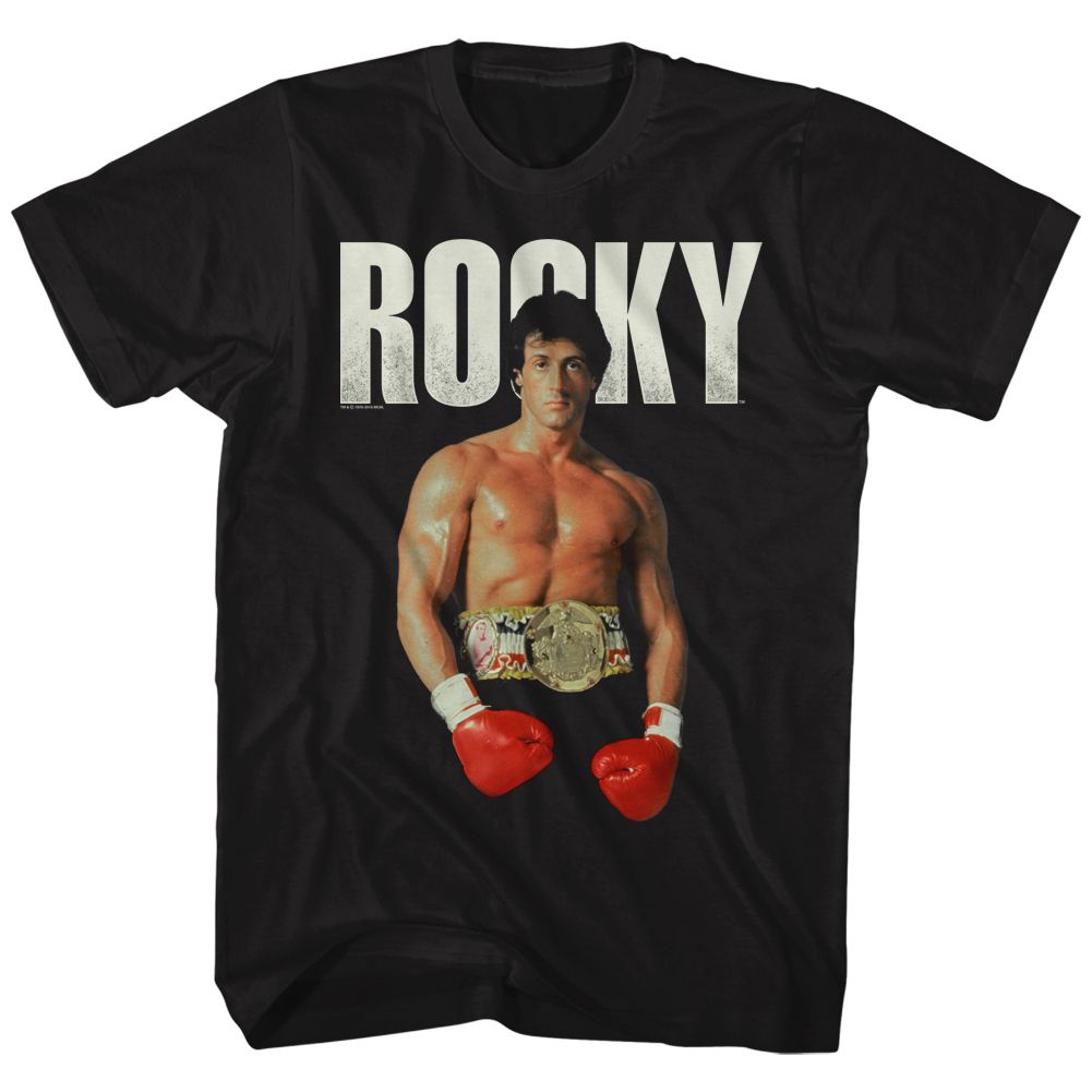 Wholesale Rocky Movie Stand Black Adult T-Shirt