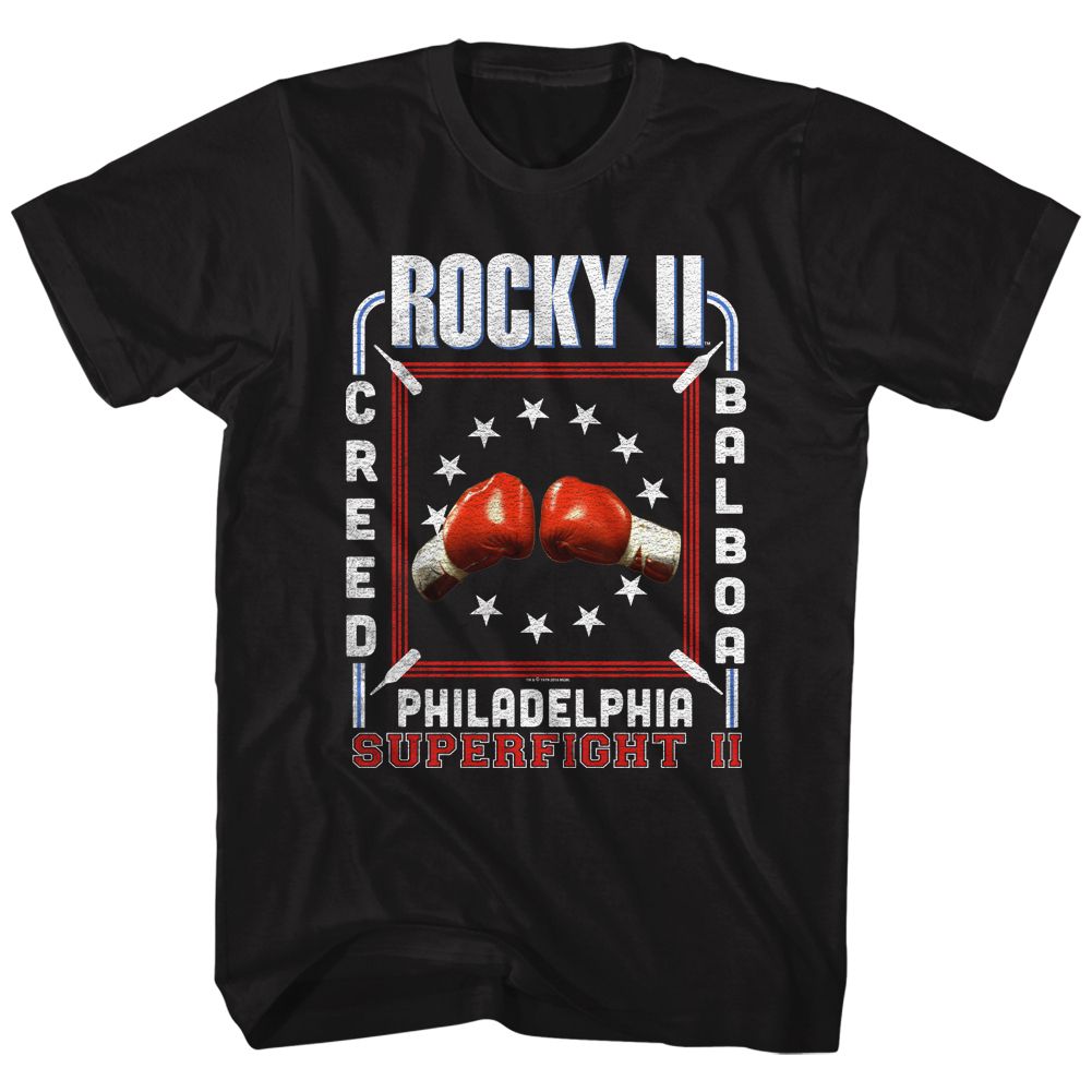 Wholesale Rocky Movie Ii Super Fight Ii Black Adult T-Shirt