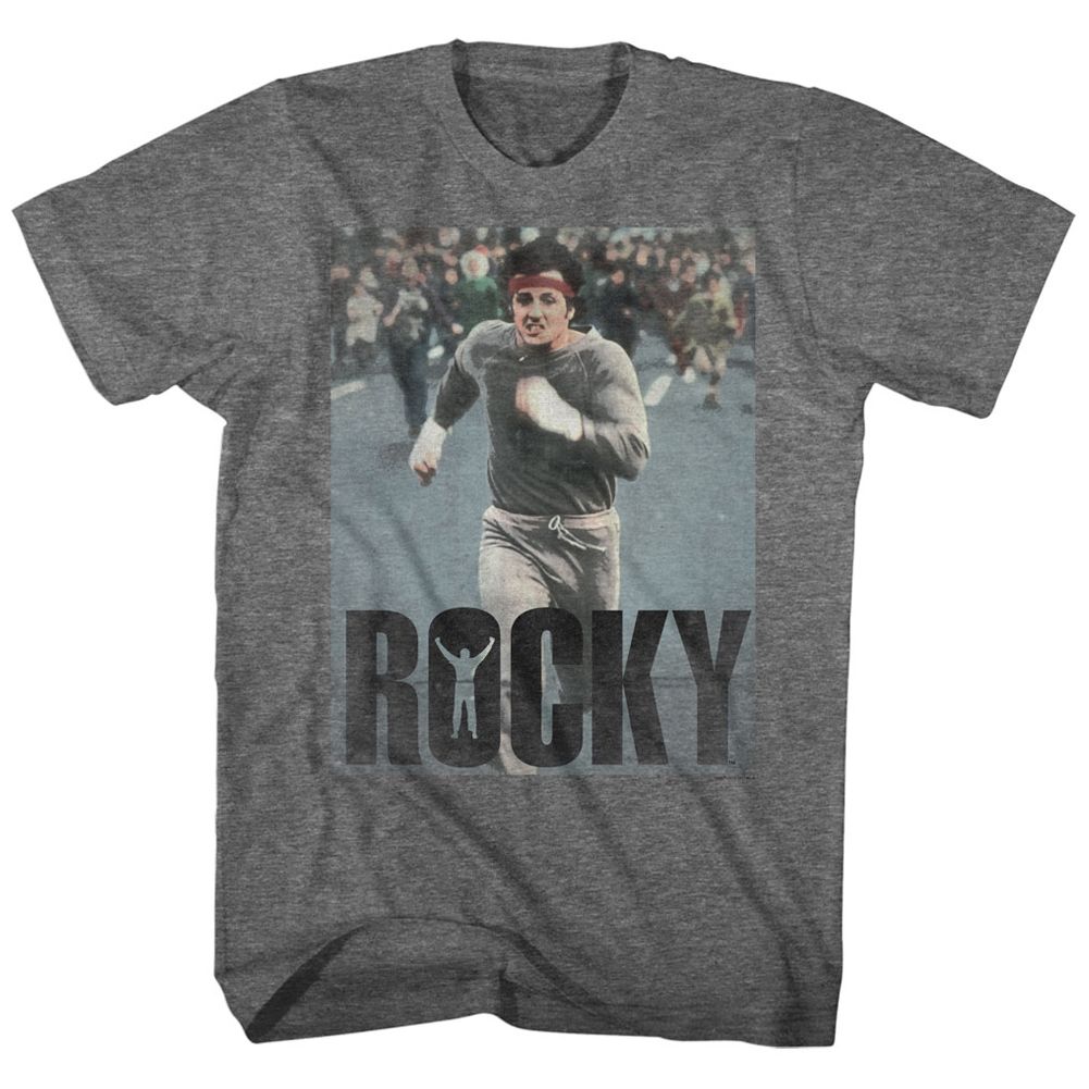 Wholesale Rocky Movie Am Doing a Run Heather Graphite Adult T-Shirt