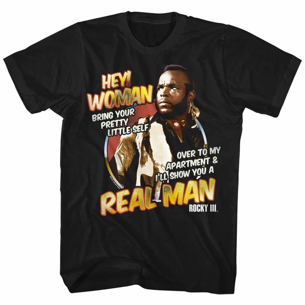Wholesale Rocky Movie Hey Woman Black Adult T-Shirt