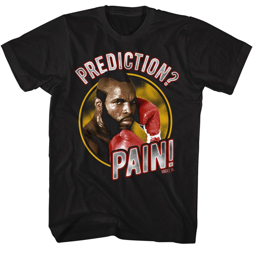 Wholesale Rocky Movie Pain Prediction Black Adult T-Shirt