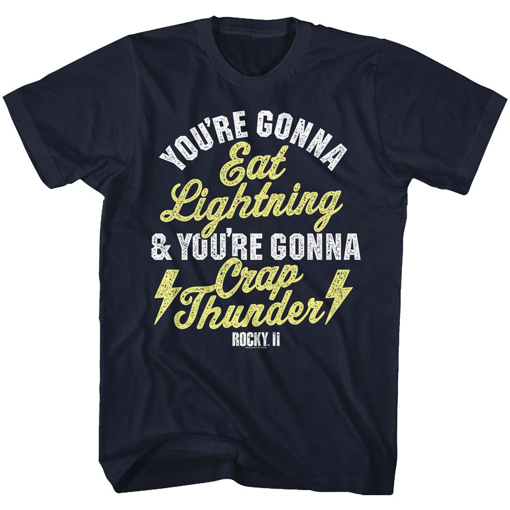 Wholesale Rocky Movie Lightning and Thunder Navy Adult T-Shirt
