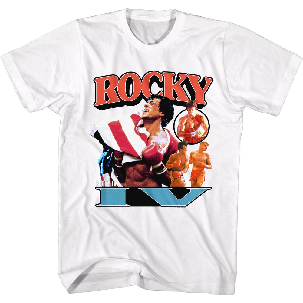 Wholesale Rocky Movie Now He's Got a Flag White Adult T-Shirt