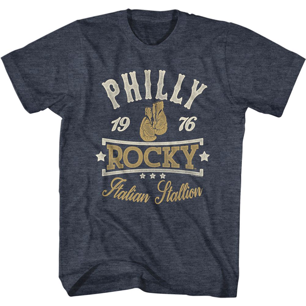 Wholesale Rocky Movie Patriotic Rocky Movie Heather Navy Adult T-Shirt