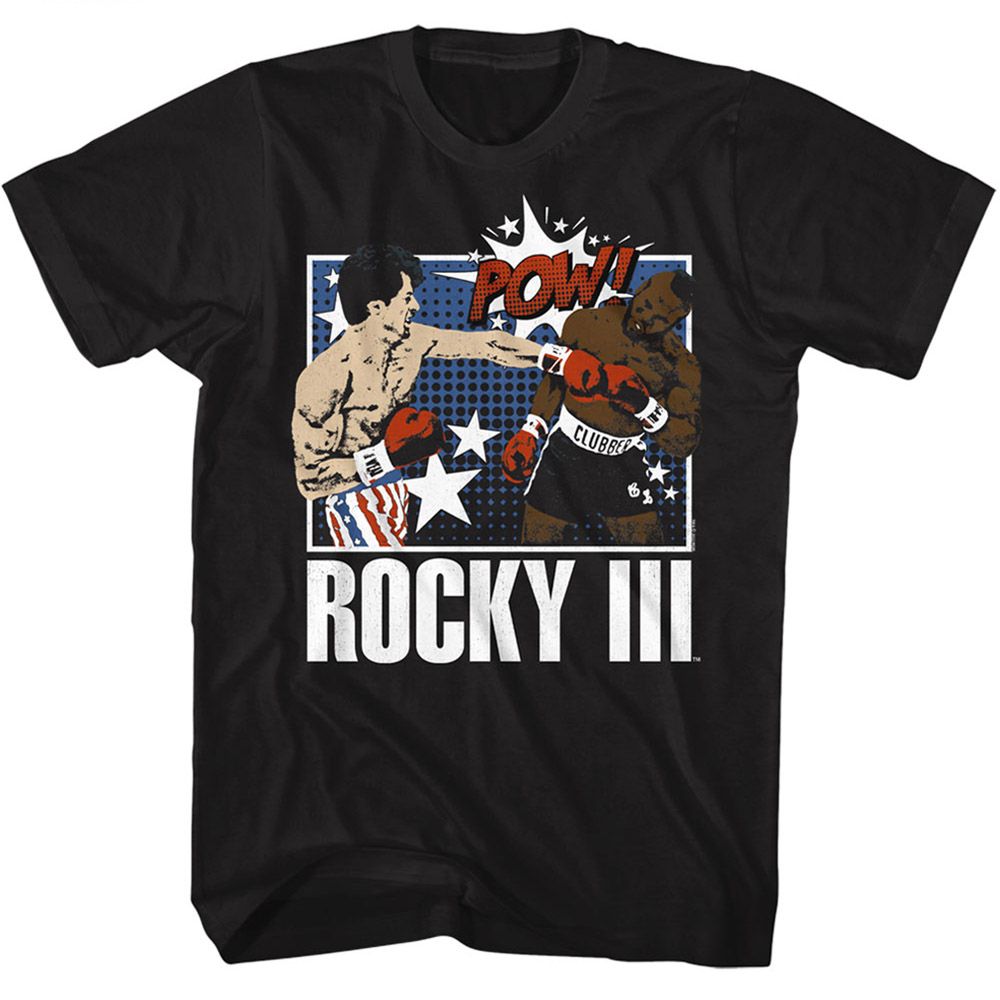 Wholesale Rocky Movie Comic Book Pow Black Adult T-Shirt