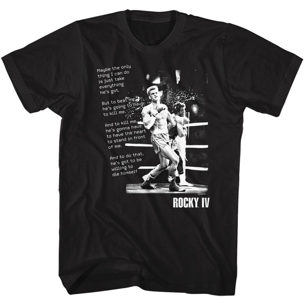 Wholesale Rocky Movie Iv Monologue Black Adult T-Shirt