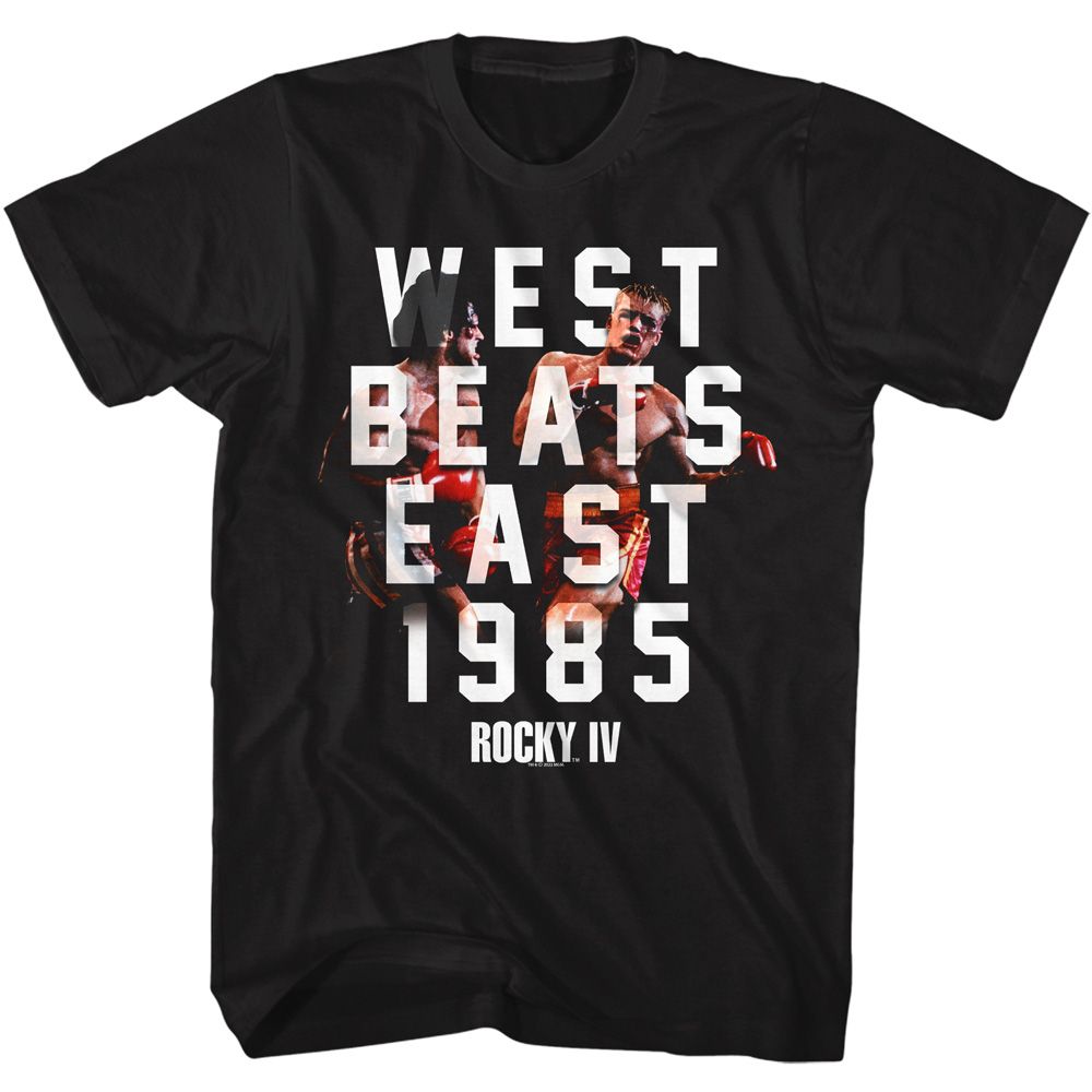 Wholesale Rocky Movie West Beats East Black Adult T-Shirt