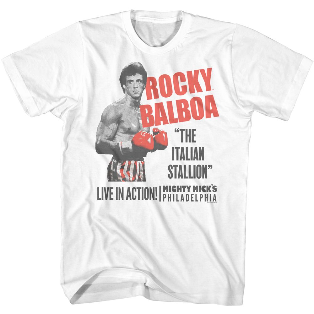 Wholesale Rocky Movie Duotone Rocky White Adult T-Shirt