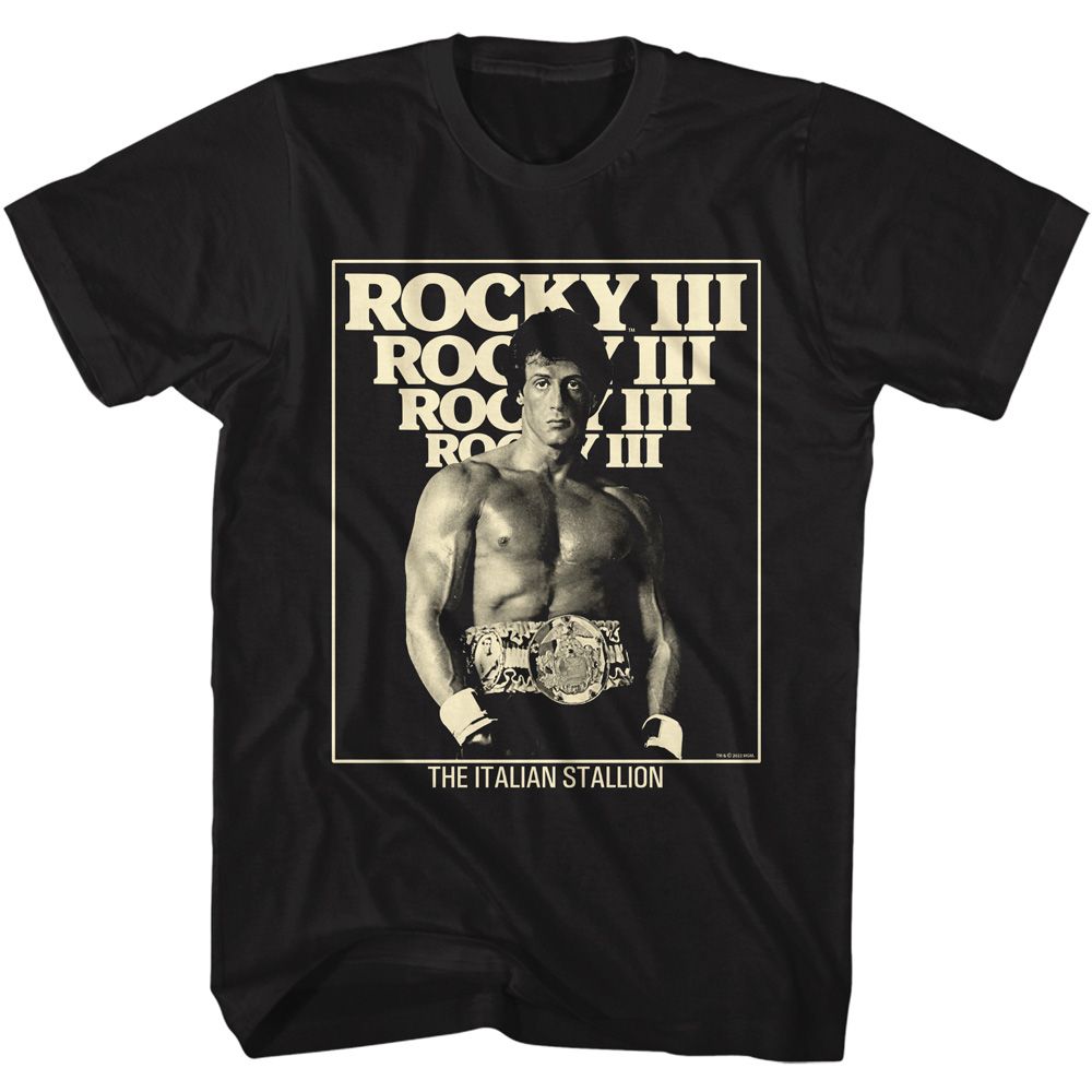 Wholesale Rocky Movie 3 Italian Stallion Black Adult T-Shirt