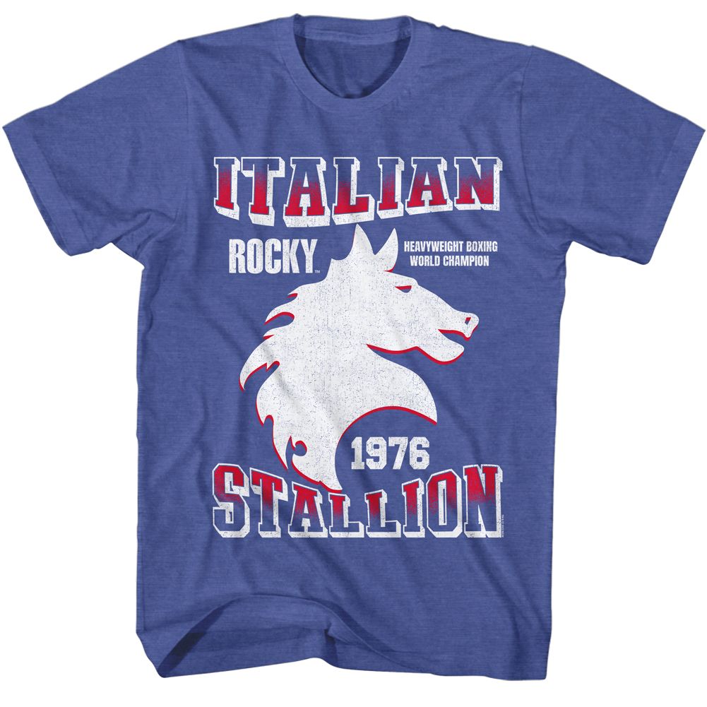Wholesale Rocky Movie Stallion Heather Royal Adult T-Shirt