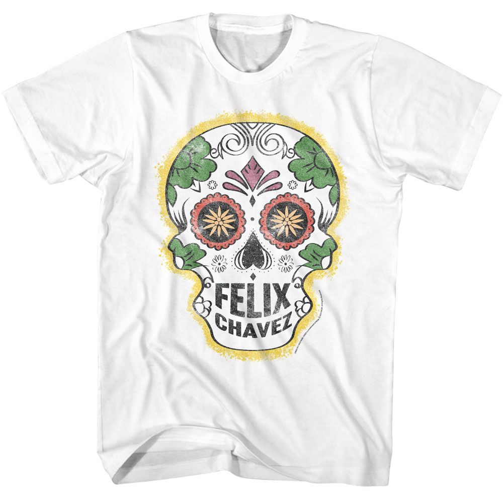 Wholesale Rocky Movie Felix Chavez Skull White Adult T-Shirt