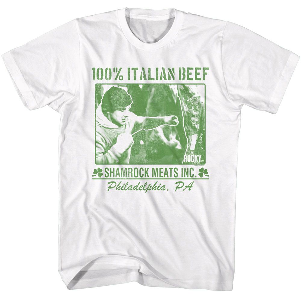 Wholesale Rocky Movie Italian Beef White Adult T-Shirt