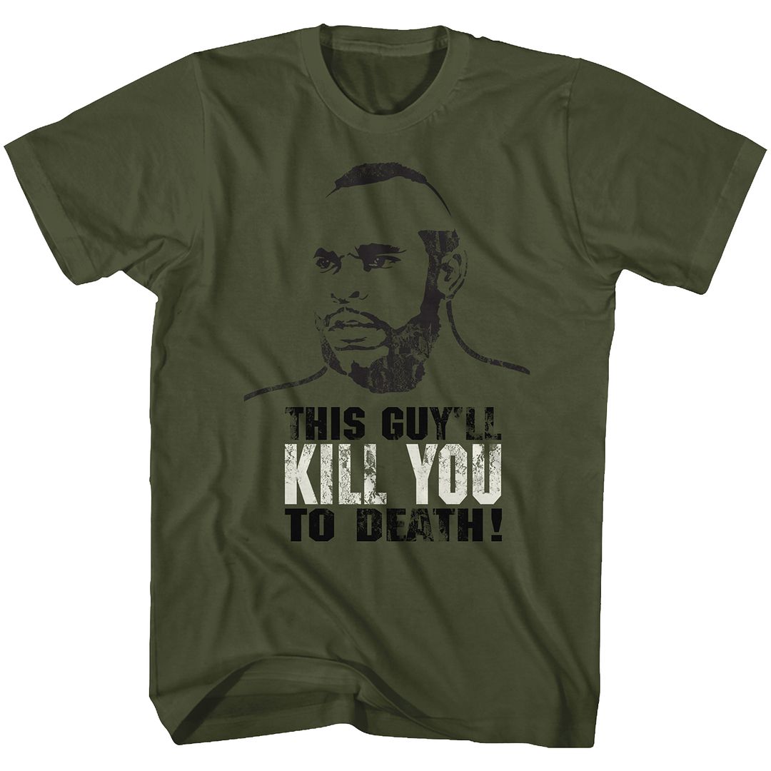 Wholesale Rocky Movie Kill You to Death Solid Military Green Adult T-Shirt