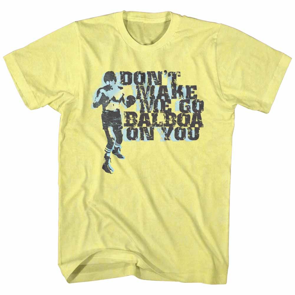 Wholesale Rocky Movie Balboa on You Solid Yellow Adult T-Shirt