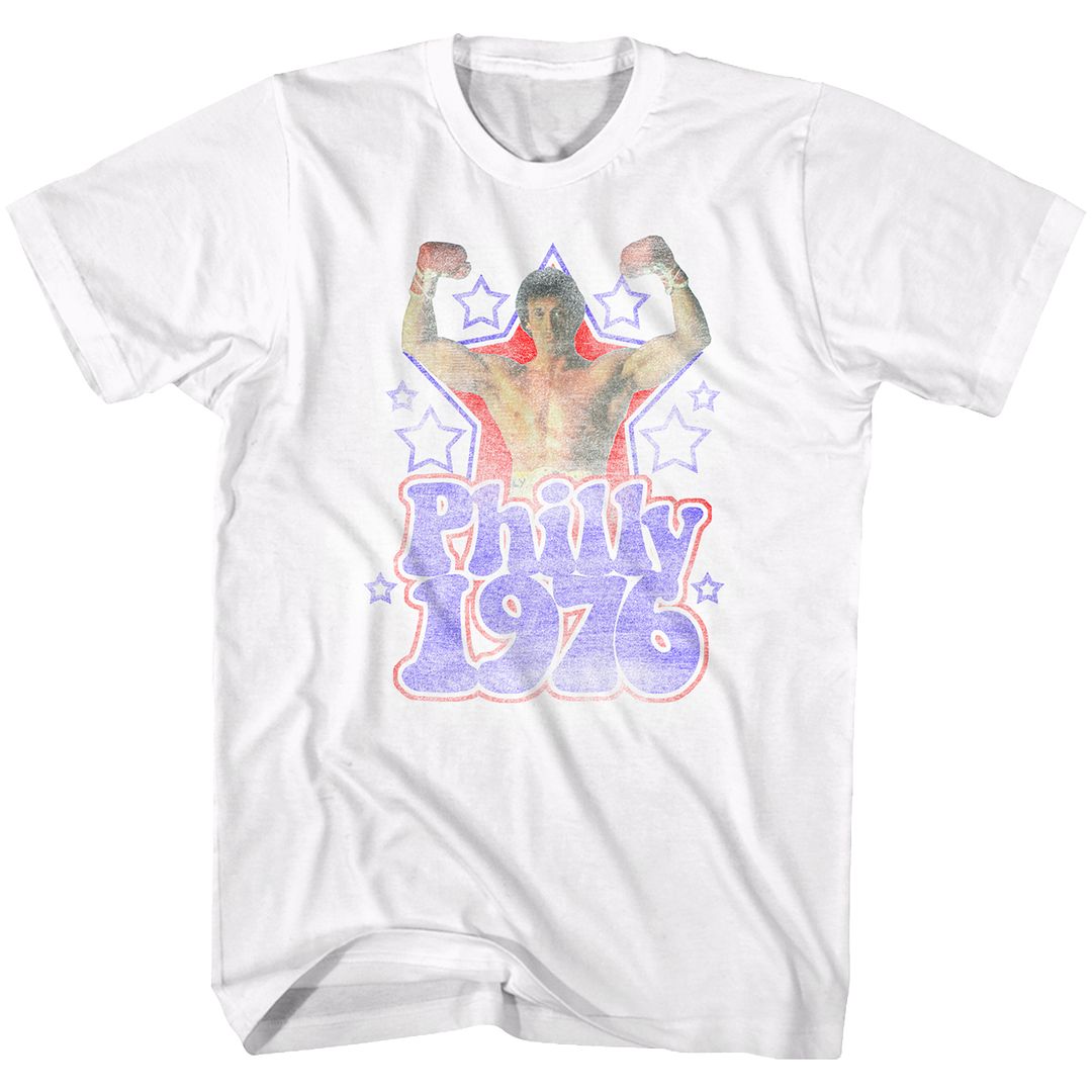 Wholesale Rocky Movie Philly 1976 White Adult T-Shirt