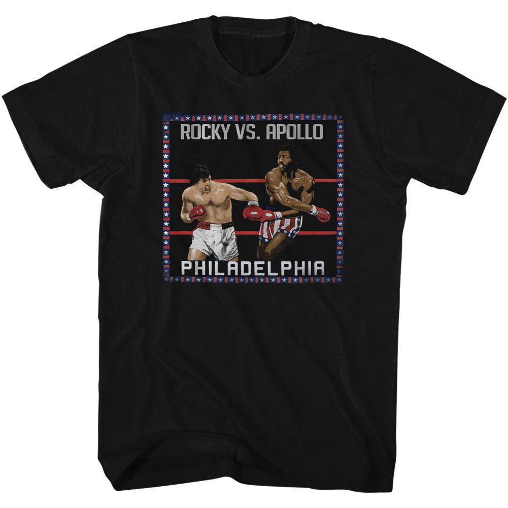 Wholesale Rocky Movie Super Fight Black Adult T-Shirt
