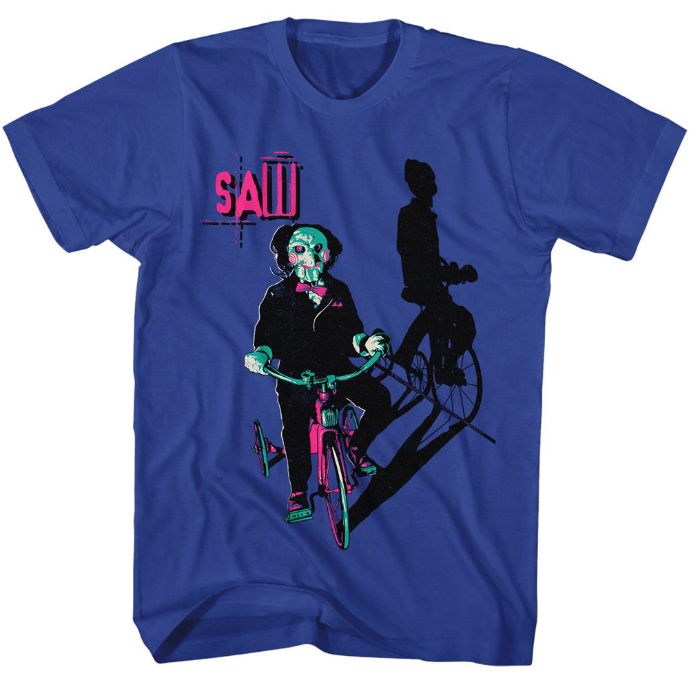 Wholesale Saw Movie Billy on Tricycle Solid Royal Adult T-Shirt