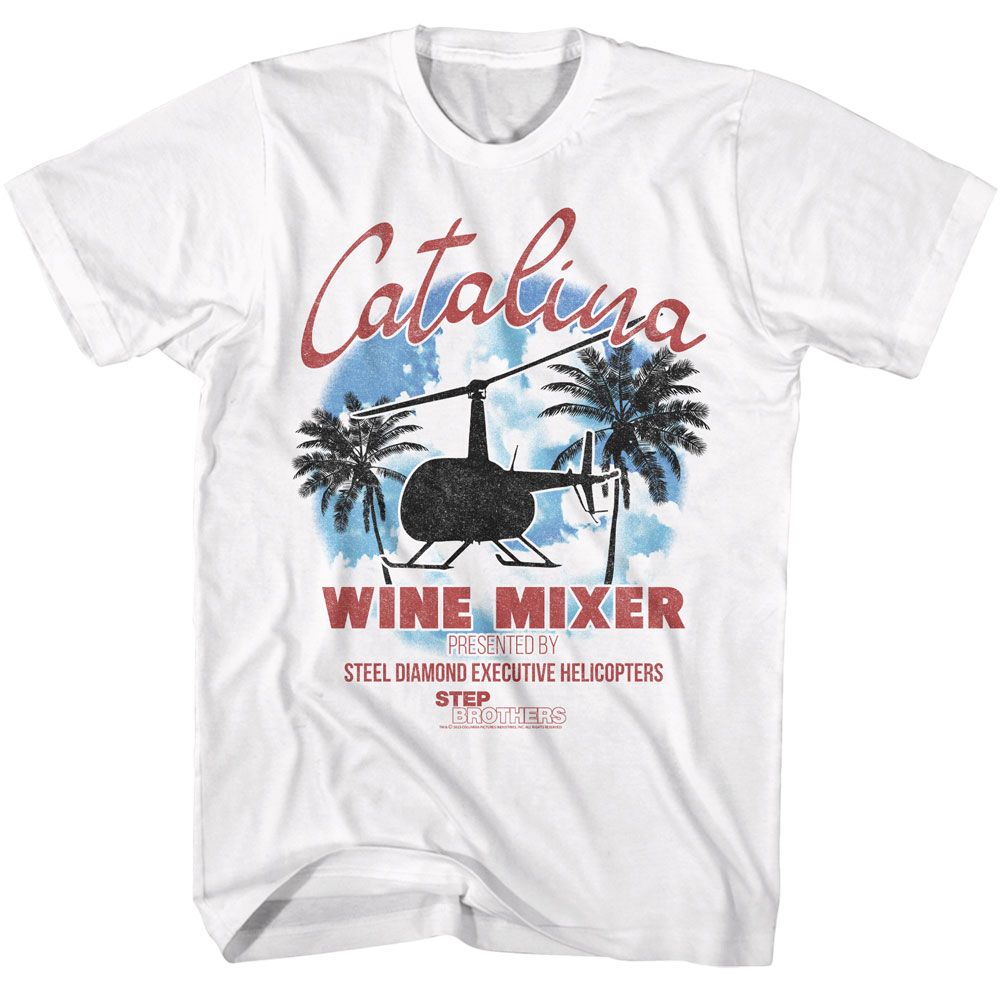 Wholesale Step Brothers Movie Catalina Wine Mixer White Adult T-Shirt
