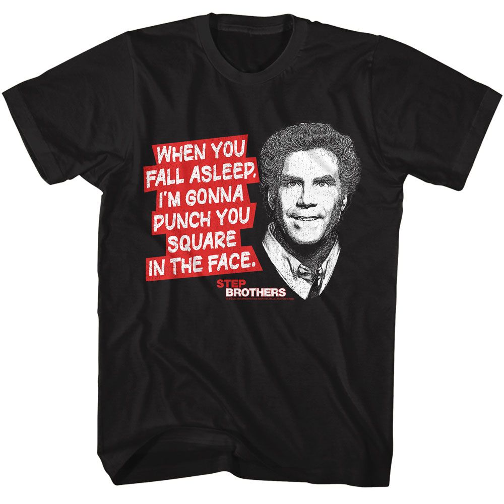 Wholesale Step Brothers Movie Square in the Face Black Adult T-Shirt