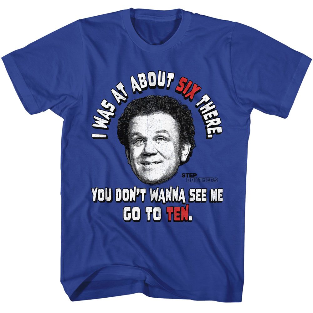 Wholesale Step Brothers Movie Go to Ten Solid Royal Adult T-Shirt
