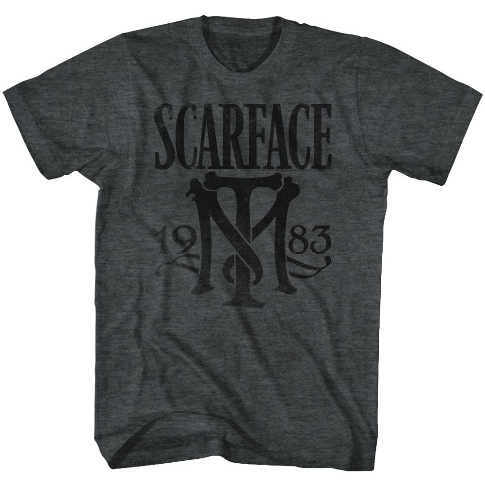 Wholesale Scarface Movie Symbol Heather Black Adult T-Shirt